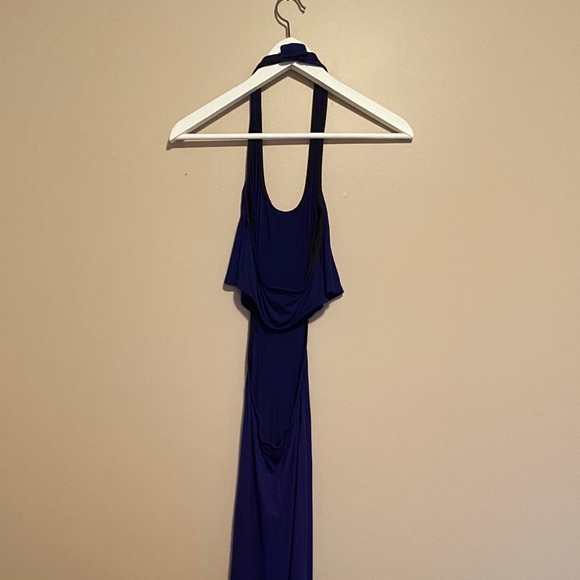 Seductions royal blue open back halter maxi dress - Picture 6 of 7